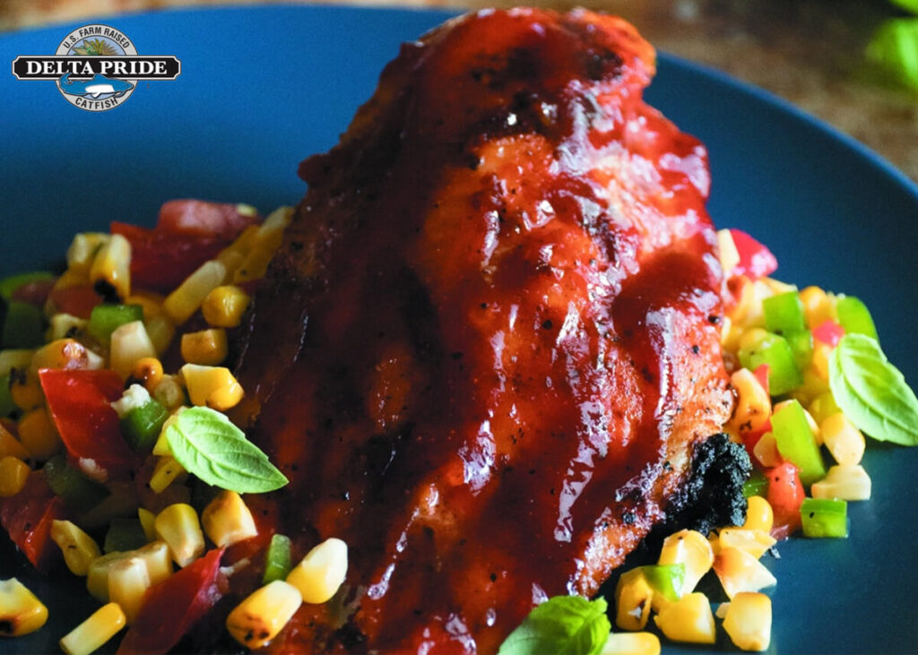 BBQ Catfish with Grilled Corn Relish