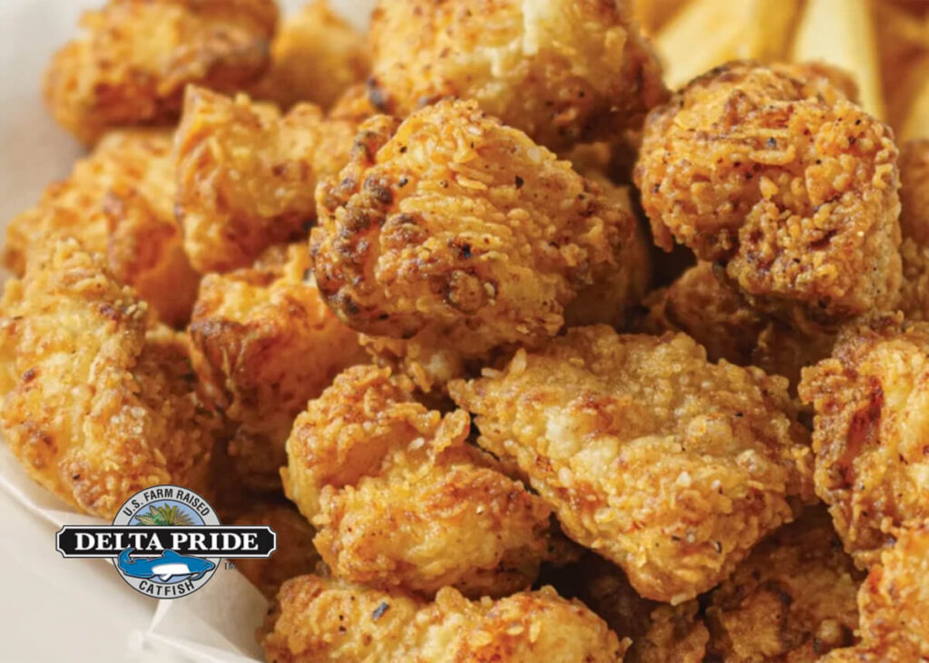 Delta Pride Popcorn Catfish with Awesome Sauce